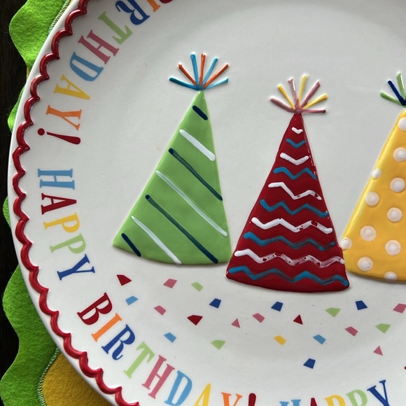 36” birthday cake table runner and birthday hat platter combo. - Picture 12 of 13